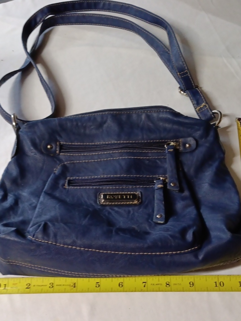 Rosetti Navy Blue Faux-Leather Shoulder Bag